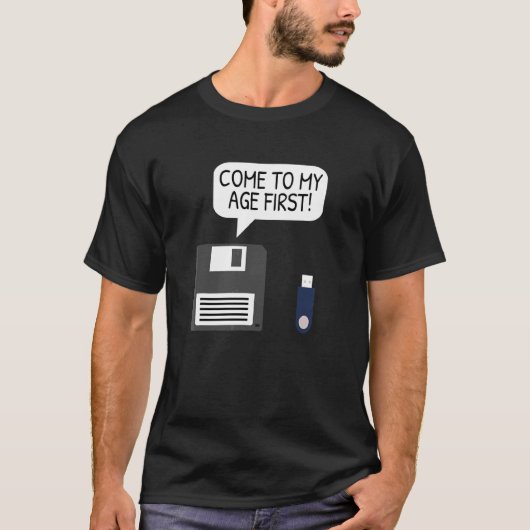 Diskette USB Geek & Computer Programmer T-shirt (Voorkant)