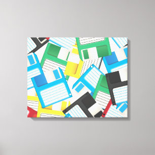 Diskettes voor diskettes canvas afdruk
