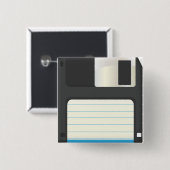 Diskettes voor diskettes vierkante button 5,1 cm (Voorkant /achterkant)
