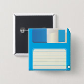 Diskettes voor diskettes vierkante button 5,1 cm (Voorkant /achterkant)