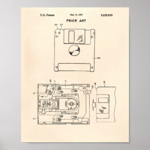 Diskettestation 1997 Patent Art - Old Peper Poster