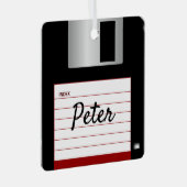 Diskettestation, computer, metaal, vierkant, versi metalen ornament (Voorkant Rechts)