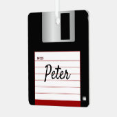 Diskettestation, computer, metaal, vierkant, versi metalen ornament (Voorkant links)