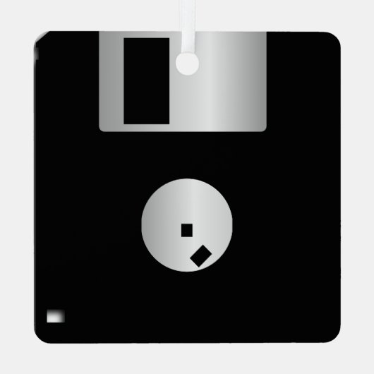 Diskettestation, computer, metaal, vierkant, versi metalen ornament (Achterkant)