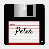 Diskettestation, computer, metaal, vierkant, versi metalen ornament (Voorkant)