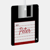 Diskettestation, computer, metaal, vierkant, versi metalen ornament (Voorkant Rechts)