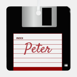 Diskettestation, computer, metaal, vierkant, versi metalen ornament