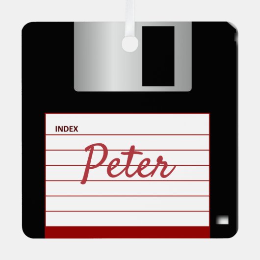 Diskettestation, computer, metaal, vierkant, versi metalen ornament (Voorkant)