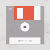 diskettestation disquette faux zien er uit vierkante visitekaartje (Achterkant)