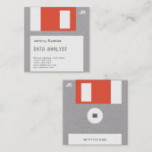 diskettestation disquette faux zien er uit vierkante visitekaartje (Voorkant / Achterkant)