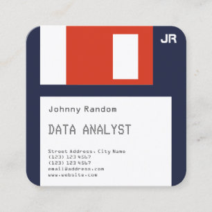 diskettestation disquette faux ziet er donkerblauw vierkante visitekaartje