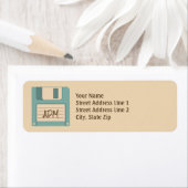 Diskettestation Retro Style Monogram Retouradres Etiket (Insitu)