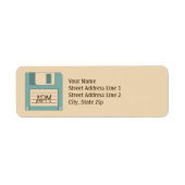 Diskettestation Retro Style Monogram Retouradres Etiket (Voorkant)