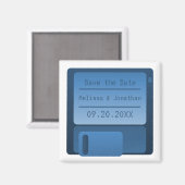 Diskettestation Save the Date Magnet, Dark Blue Magneet (Voorkant / Achterkant)