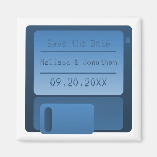 Diskettestation Save the Date Magnet, Dark Blue Magneet (Voorkant)