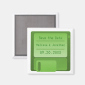 Diskettestation Save the Date Magnet, Green Magneet (Voorkant / Achterkant)