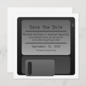 Diskettestation Sla de datum-aankondiging op, grij Save The Date (Voorkant / Achterkant)