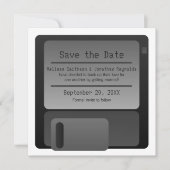 Diskettestation Sla de datum-aankondiging op, grij Save The Date (Voorkant)