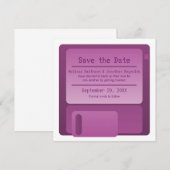 Diskettestation Sla de datum-aankondiging op, Paar Save The Date (Voorkant / Achterkant)