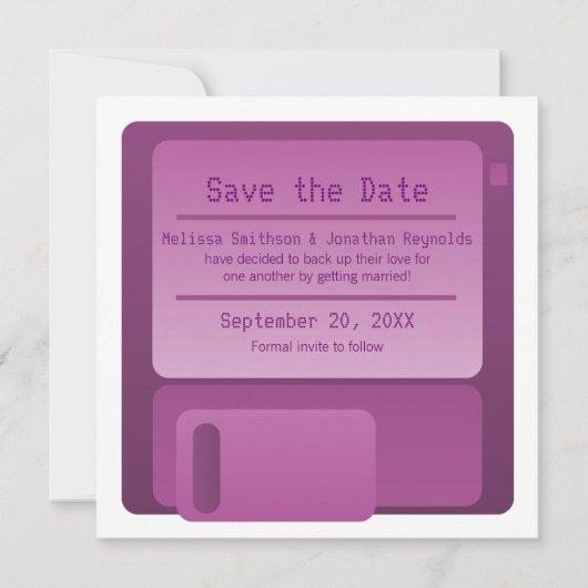 Diskettestation Sla de datum-aankondiging op, Paar Save The Date (Voorkant)