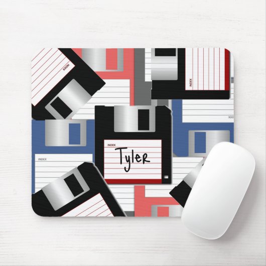 Diskettestation stapel Computer Retro Personated D Muismat (Met muis)