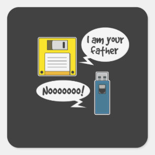 Diskettestation USB Vierkante Sticker