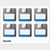 Diskettestation Vierkante Sticker (Vel)