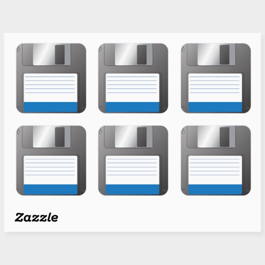 Diskettestation Vierkante Sticker (Vel)