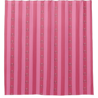 Dismal Pink Shower Curtain Y2K Horseshoe Stripe Douchegordijn