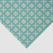 Dismal Western Dusty Turquoise Cream Aqua Geo Tissuepapier (Detail)