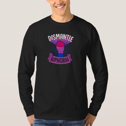 Dismantel Biphobia Protest Fist Bisexual Pride Aes T-shirt (Voorkant)