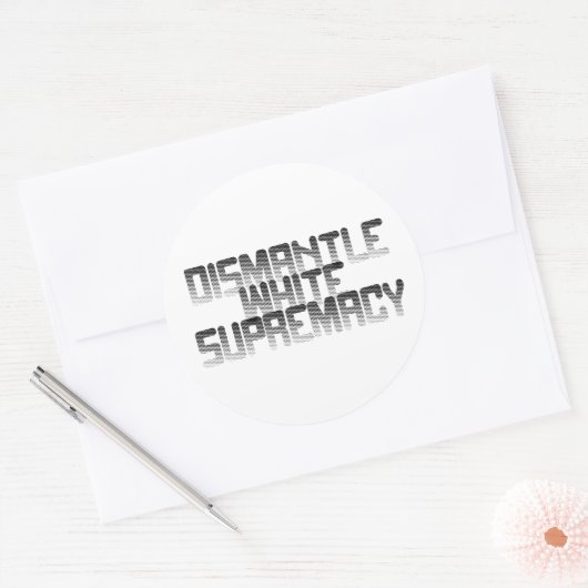 Dismantle White Supremacy Ronde Sticker (Envelop)