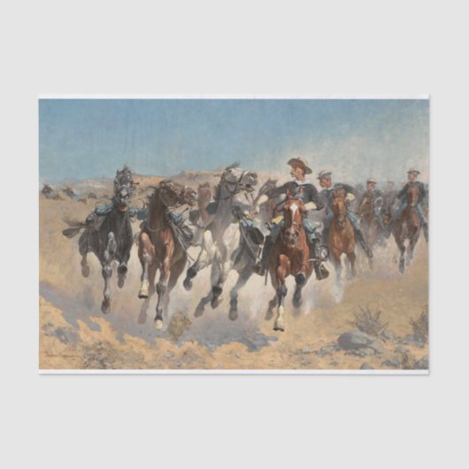 Dismounted the Fourth Troopers, Frederic Remington Tissuepapier (Voorkant)