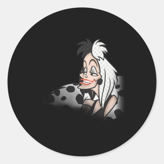 Disney101 Dalmaties Evil Cruella Ronde Sticker (Voorkant)