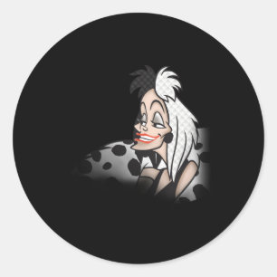 Disney101 Dalmaties Evil Cruella Ronde Sticker