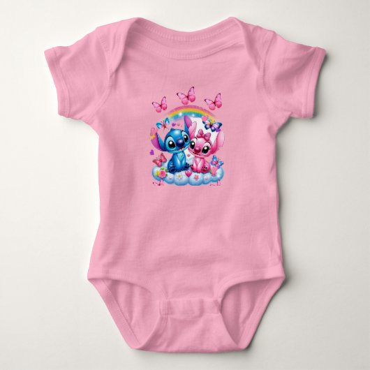 Disney baby bodysuits stitch cartoon schattig (Voorkant)