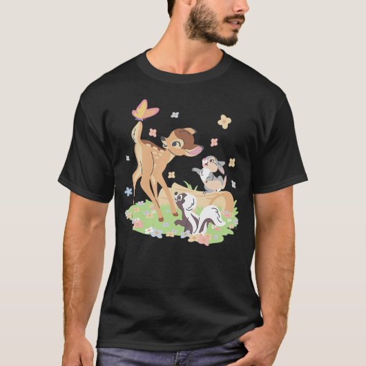 Disney Bambi Thumper & Flower Pastel Spring Easter T-shirt (Voorkant)