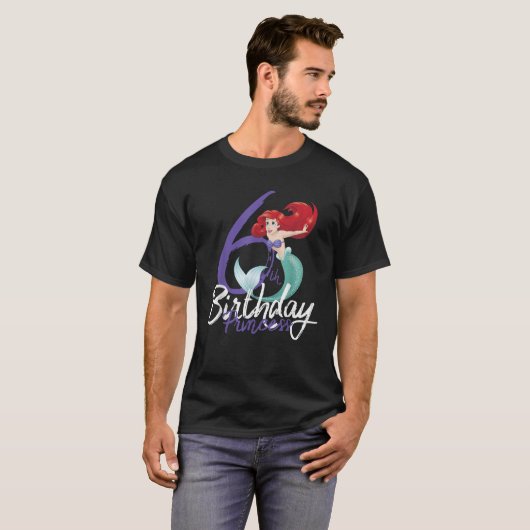 Disney De Kleine Zeemeermin Ariel 6e Verjaardag Pr T-shirt (Voorkant volledig)
