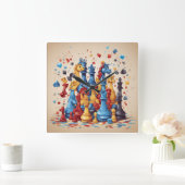 Disney-geïnspireerde wandklokken: Fusion van Class Vierkante Klok (Huis)