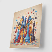 Disney-geïnspireerde wandklokken: Fusion van Class Vierkante Klok (Hoek)