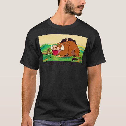 Disney Lion King Pumbaa Apple in Mouth Poster T-shirt (Voorkant)