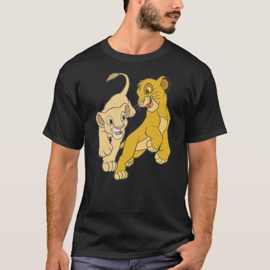 Disney Lion King Simba And Nala Playful Portrait T-shirt (Voorkant)
