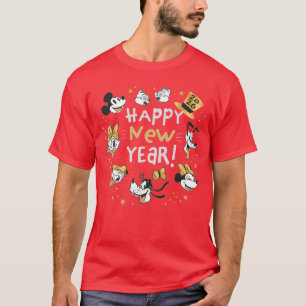 Disney Mickey Friends Gelukkig Nieuwjaar 2026 Retr T-shirt
