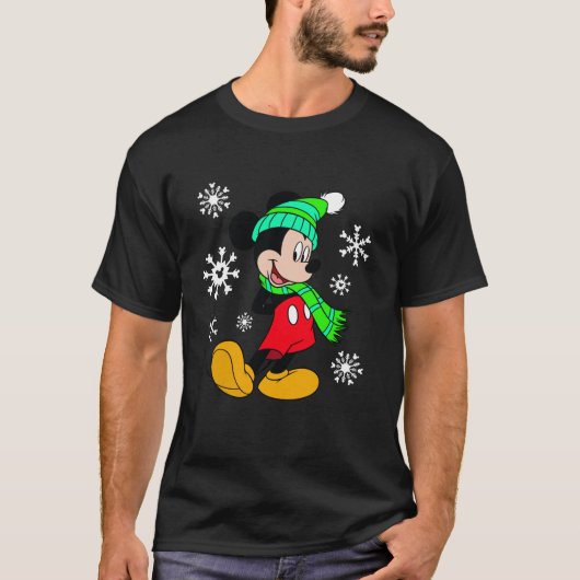 Disney Mickey Mouse Holiday Snowflakes Portret Ch T-shirt (Voorkant)