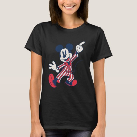 Disney Mickey Mouse Striped Pajamas Slumber Party  T-shirt (Voorkant)