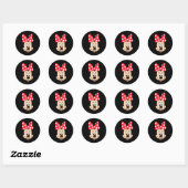 Disney Minnie Mouse Polka Dot Bow Big Face  Ronde Sticker (Vel)