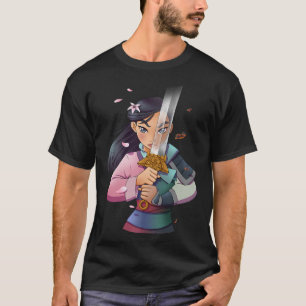 Disney Mulan Anime Half Girl Half Warrior Premium T-shirt