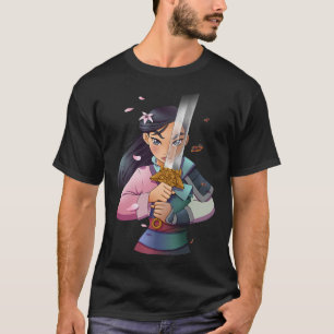 Disney Mulan Anime Half Girl Half Warrior Premium T-shirt