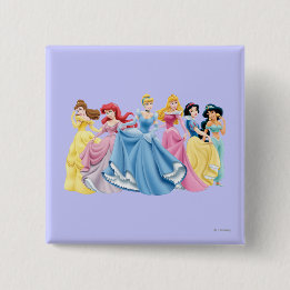 Disney Princess | Uitneembare opslagplaatsen Vierkante Button 5,1 Cm