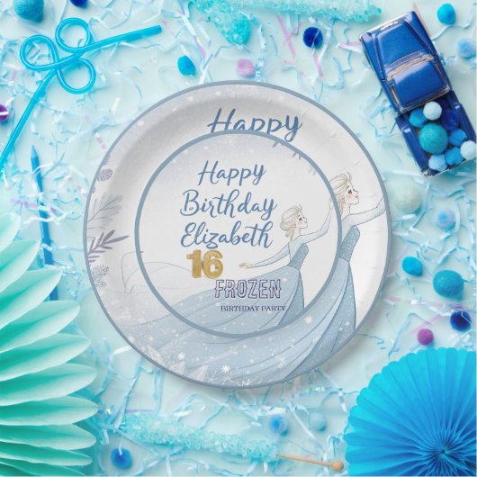 Disney's Frozen Elsa Birthday personalize name Pap Papieren Bordje (Feest)